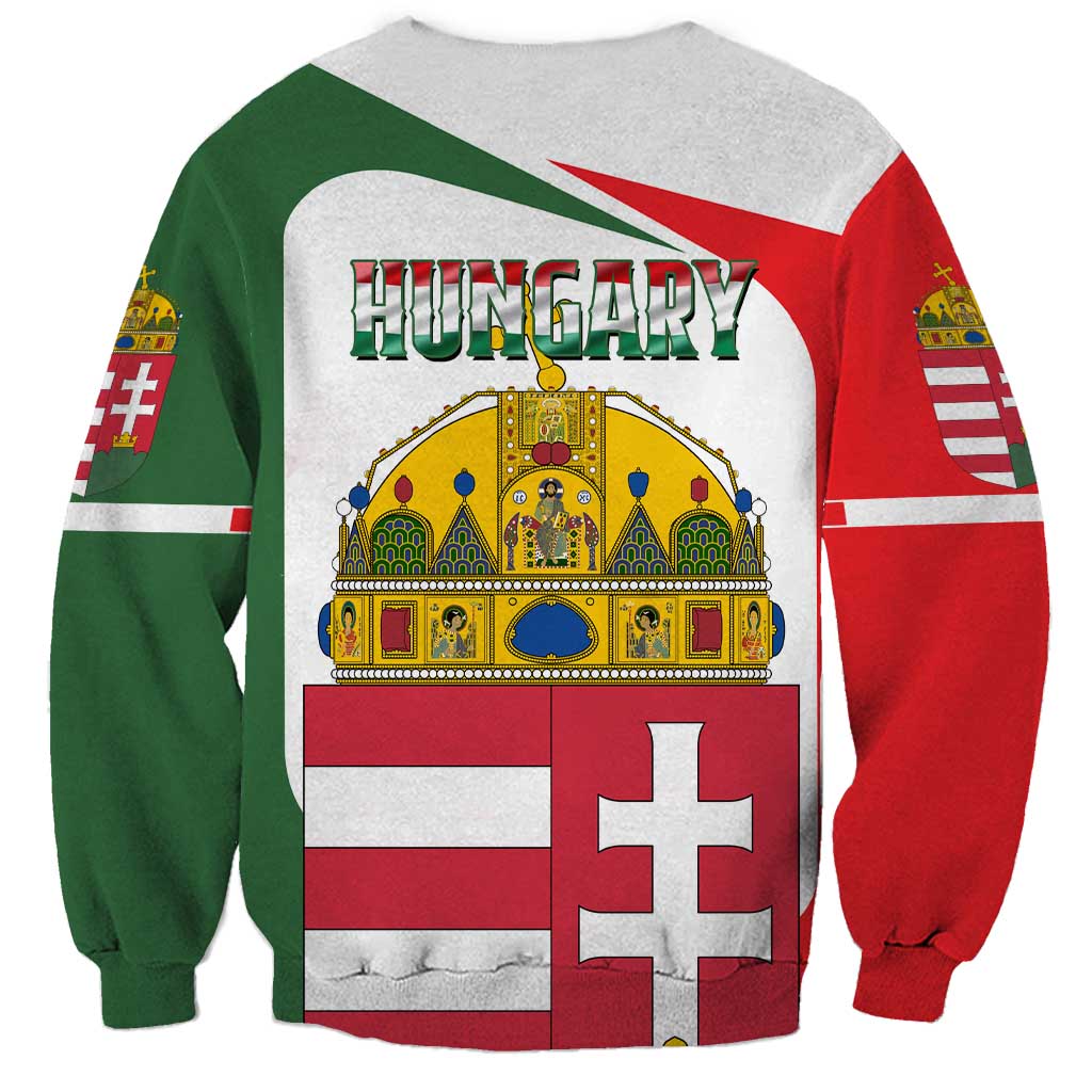 Hungary Sweatshirt with Budapest Heart Illustration Design and Crown Emblem - Wonder Print Shop
