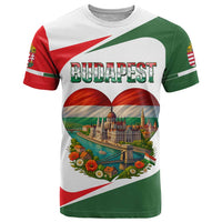 Hungary T Shirt with Budapest Heart Illustration Design and Crown Emblem - Wonder Print Shop