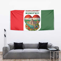 Hungary Tapestry with Budapest Heart Illustration Design and Crown Emblem - Wonder Print Shop