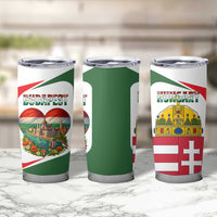 Hungary Tumbler Cup with Budapest Heart Illustration Design and Crown Emblem - Wonder Print Shop