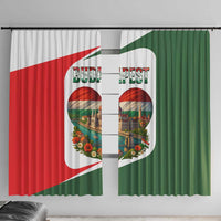 Hungary Window Curtain with Budapest Heart Illustration Design and Crown Emblem - Wonder Print Shop