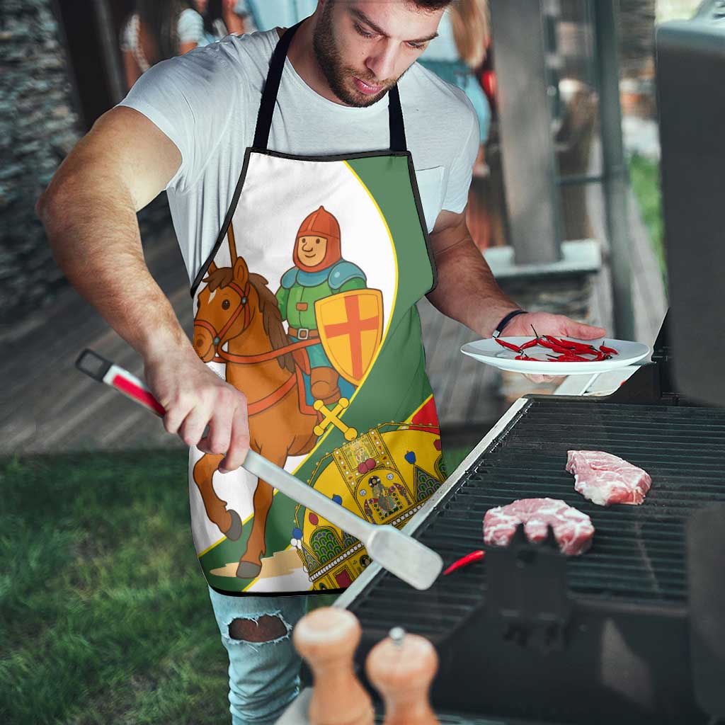 Hungary Apron with Knight and Angel Illustration Design and National Crest - Wonder Print Shop