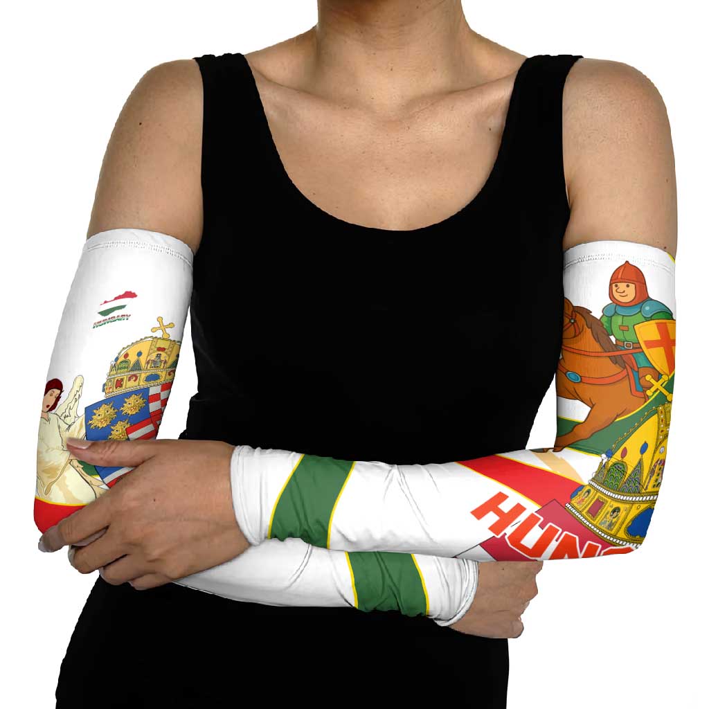 Hungary Arm Sleeves with Knight and Angel Illustration Design and National Crest - Wonder Print Shop