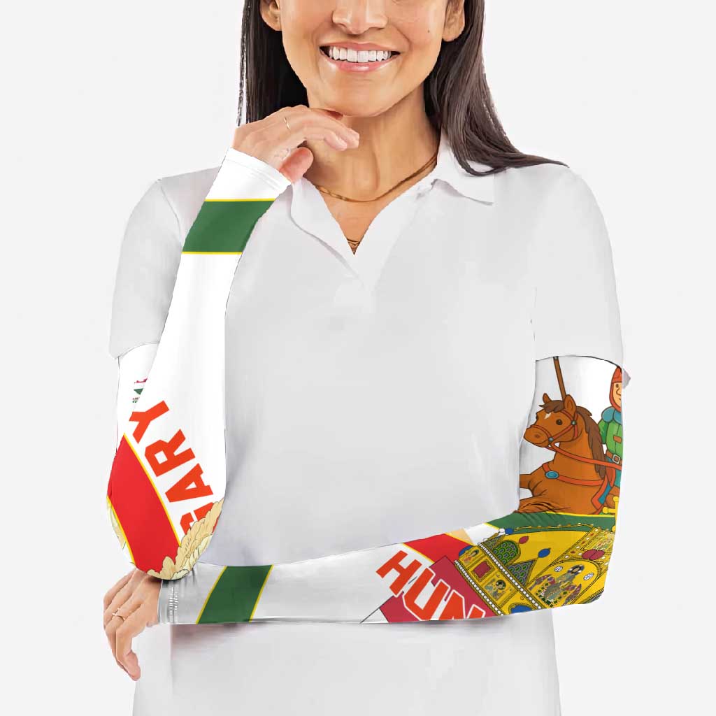 Hungary Arm Sleeves with Knight and Angel Illustration Design and National Crest - Wonder Print Shop