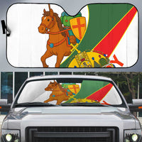 Hungary Auto Sun Shade with Knight and Angel Illustration Design and National Crest - Wonder Print Shop