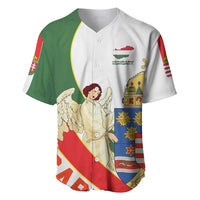 Hungary Baseball Jersey with Knight and Angel Illustration Design and National Crest - Wonder Print Shop