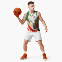 Hungary Basketball Jersey with Knight and Angel Illustration Design and National Crest - Wonder Print Shop