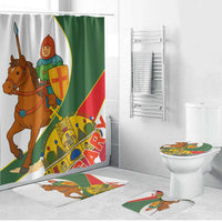 Hungary Bathroom Set with Knight and Angel Illustration Design and National Crest - Wonder Print Shop