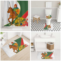 Hungary Bathroom Set with Knight and Angel Illustration Design and National Crest - Wonder Print Shop