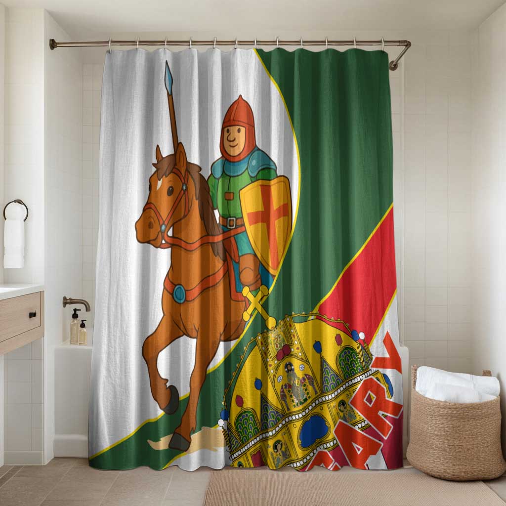 Hungary Bathroom Set with Knight and Angel Illustration Design and National Crest - Wonder Print Shop