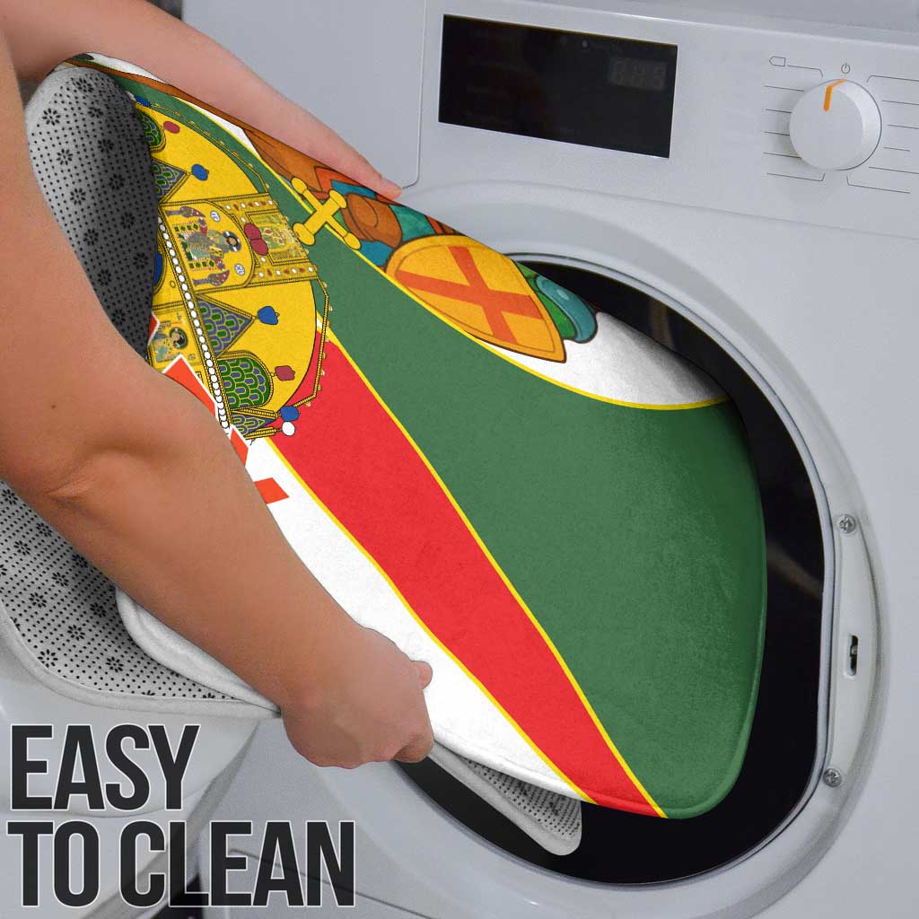 Hungary Bathroom Set with Knight and Angel Illustration Design and National Crest - Wonder Print Shop