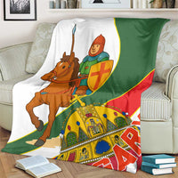 Hungary Blanket with Knight and Angel Illustration Design and National Crest - Wonder Print Shop