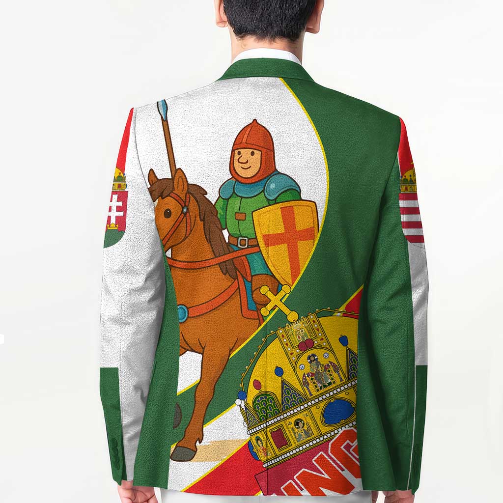 Hungary Blazer with Knight and Angel Illustration Design and National Crest - Wonder Print Shop