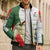 Hungary Bomber Puffer Jacket with Knight and Angel Illustration Design and National Crest - Wonder Print Shop