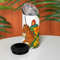Hungary 4 in 1 Can Cooler Tumbler with Knight and Angel Illustration Design and National Crest - Wonder Print Shop