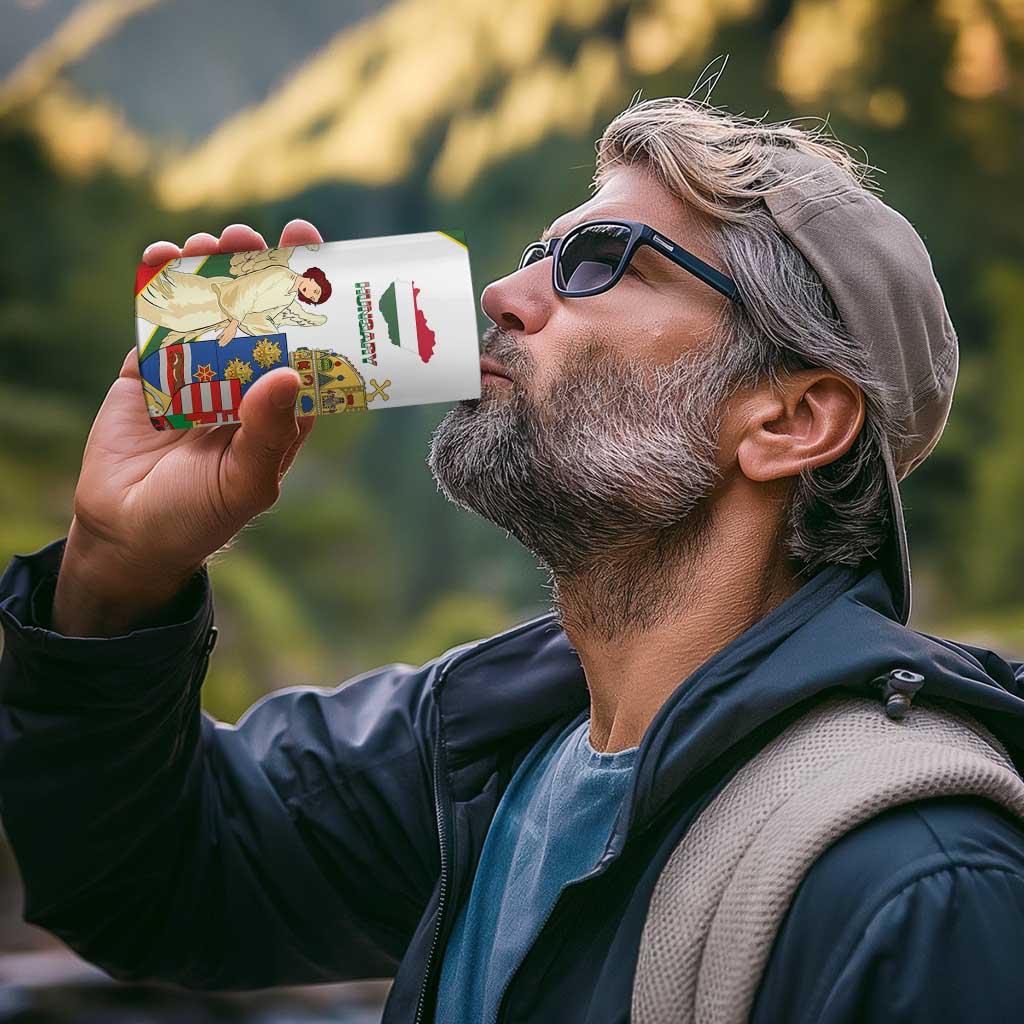 Hungary 4 in 1 Can Cooler Tumbler with Knight and Angel Illustration Design and National Crest - Wonder Print Shop