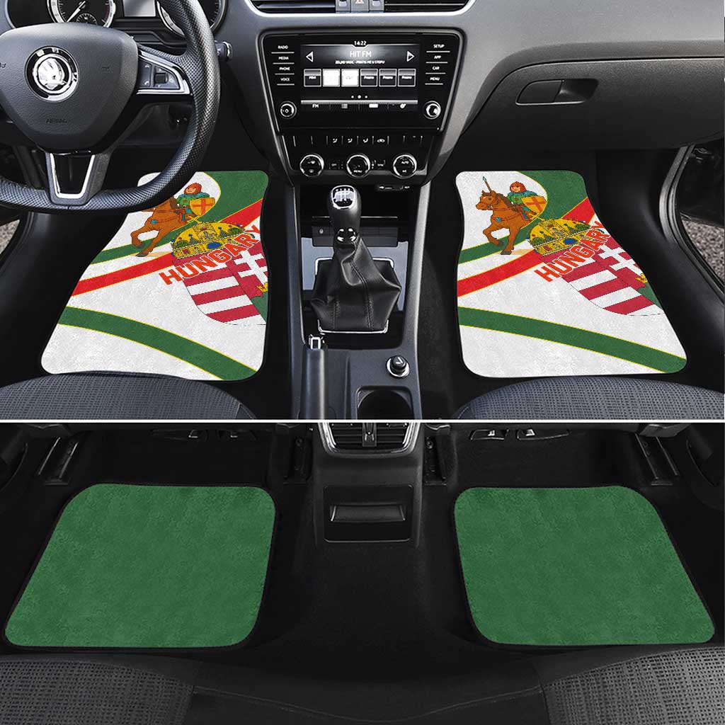 Hungary Car Mats with Knight and Angel Illustration Design and National Crest - Wonder Print Shop