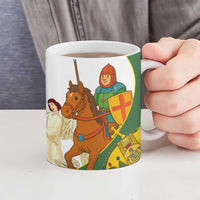 Hungary Ceramic Mug with Knight and Angel Illustration Design and National Crest - Wonder Print Shop