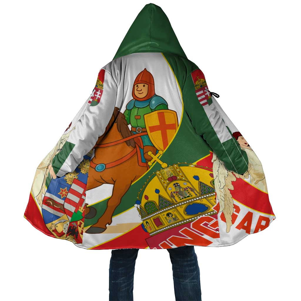 Hungary Cloak with Knight and Angel Illustration Design and National Crest - Wonder Print Shop