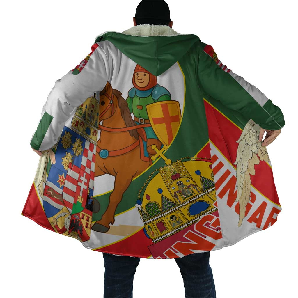 Hungary Cloak with Knight and Angel Illustration Design and National Crest - Wonder Print Shop