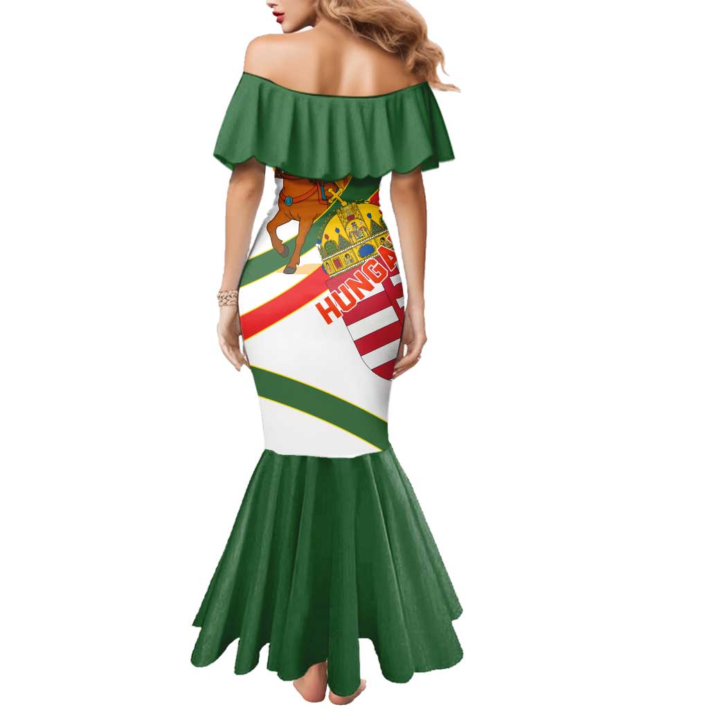 Hungary Family Matching Mermaid Dress and Hawaiian Shirt with Knight and Angel Illustration Design and National Crest - Wonder Print Shop