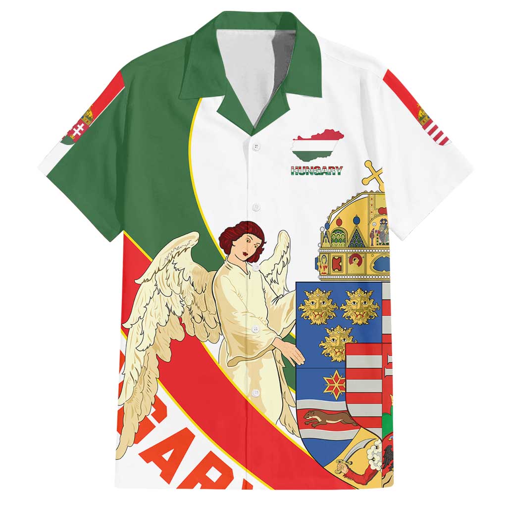 Hungary Family Matching Puletasi and Hawaiian Shirt with Knight and Angel Illustration Design and National Crest - Wonder Print Shop