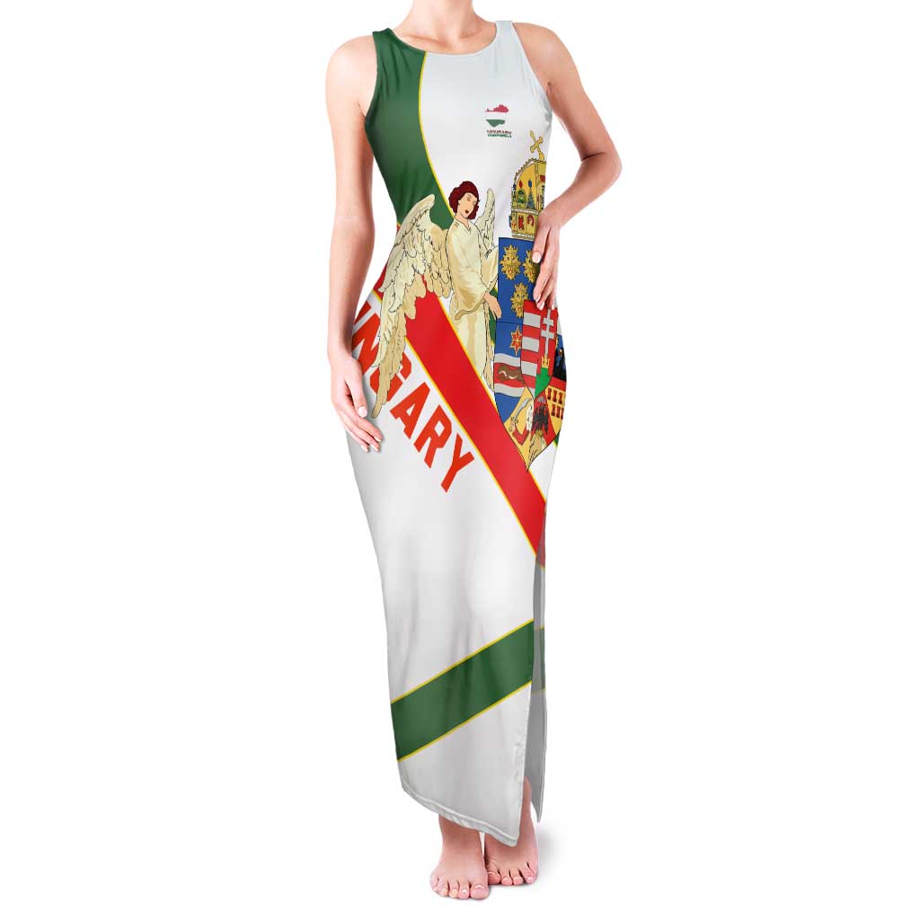 Hungary Family Matching Tank Maxi Dress and Hawaiian Shirt with Knight and Angel Illustration Design and National Crest - Wonder Print Shop