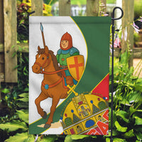 Hungary Garden Flag with Knight and Angel Illustration Design and National Crest - Wonder Print Shop