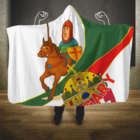 Hungary Hooded Blanket with Knight and Angel Illustration Design and National Crest - Wonder Print Shop