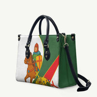 Hungary Leather Bag with Knight and Angel Illustration Design and National Crest - Wonder Print Shop