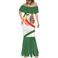 Hungary Mermaid Dress with Knight and Angel Illustration Design and National Crest - Wonder Print Shop