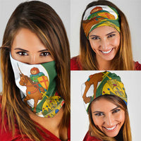 Hungary Neck Gaiter with Knight and Angel Illustration Design and National Crest - Wonder Print Shop