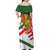 Hungary Off Shoulder Maxi Dress with Knight and Angel Illustration Design and National Crest - Wonder Print Shop