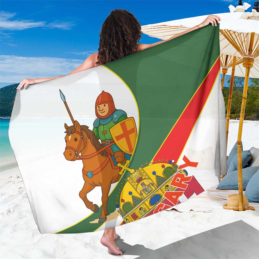 Hungary Sarong with Knight and Angel Illustration Design and National Crest - Wonder Print Shop