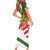 Hungary Short Sleeve Bodycon Dress with Knight and Angel Illustration Design and National Crest - Wonder Print Shop