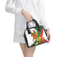 Hungary Shoulder Handbag with Knight and Angel Illustration Design and National Crest - Wonder Print Shop