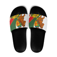 Hungary Slide Sandals with Knight and Angel Illustration Design and National Crest - Wonder Print Shop