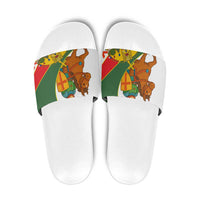 Hungary Slide Sandals with Knight and Angel Illustration Design and National Crest - Wonder Print Shop