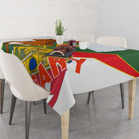Hungary Tablecloth with Knight and Angel Illustration Design and National Crest - Wonder Print Shop