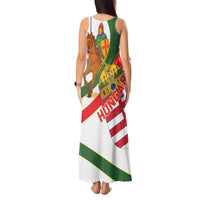 Hungary Tank Maxi Dress with Knight and Angel Illustration Design and National Crest - Wonder Print Shop