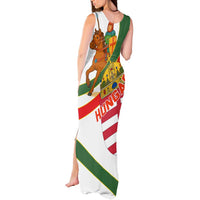 Hungary Tank Maxi Dress with Knight and Angel Illustration Design and National Crest - Wonder Print Shop