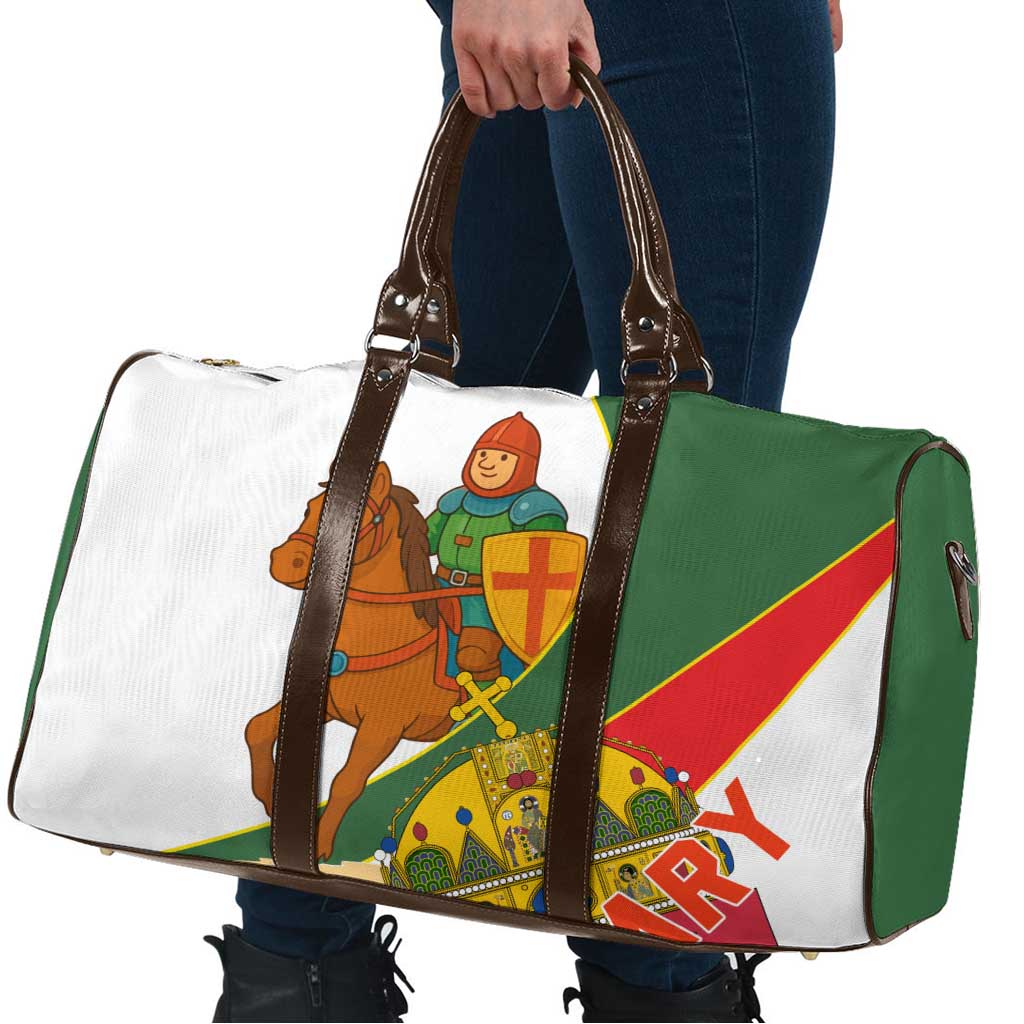 Hungary Travel Bag with Knight and Angel Illustration Design and National Crest - Wonder Print Shop