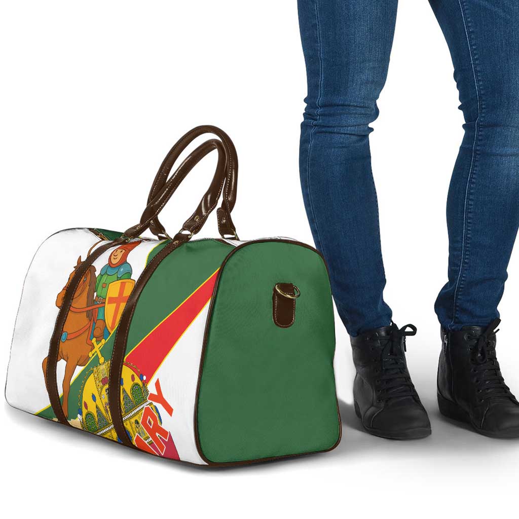 Hungary Travel Bag with Knight and Angel Illustration Design and National Crest - Wonder Print Shop