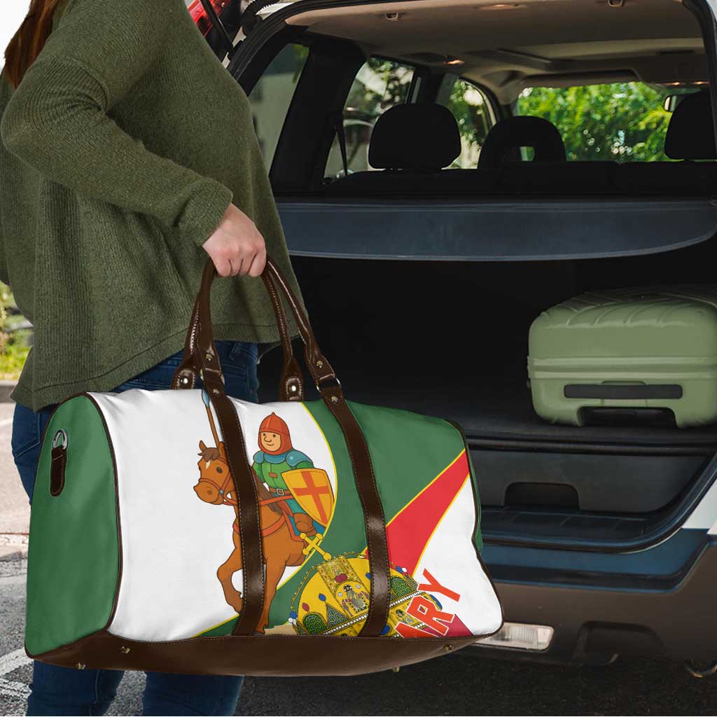 Hungary Travel Bag with Knight and Angel Illustration Design and National Crest - Wonder Print Shop