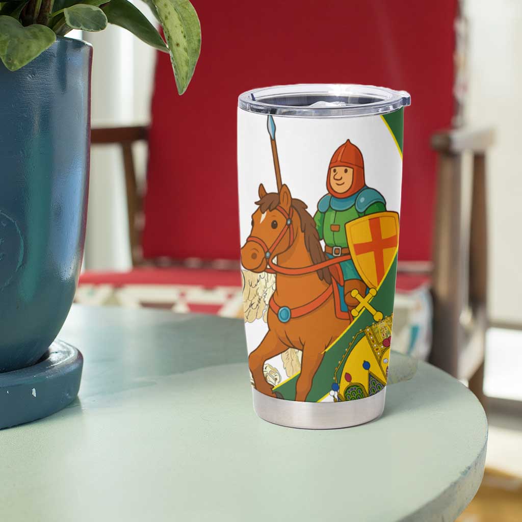 Hungary Tumbler Cup with Knight and Angel Illustration Design and National Crest - Wonder Print Shop
