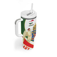 Hungary Tumbler With Handle with Knight and Angel Illustration Design and National Crest - Wonder Print Shop