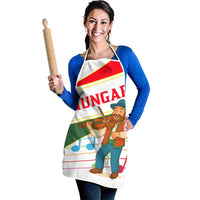 Hungary Apron with Folk Musician Illustration Design and Traditional Floral - Wonder Print Shop