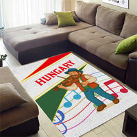 Hungary Area Rug with Folk Musician Illustration Design and Traditional Floral - Wonder Print Shop
