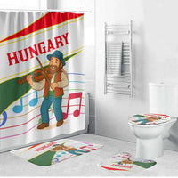Hungary Bathroom Set with Folk Musician Illustration Design and Traditional Floral - Wonder Print Shop