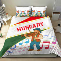 Hungary Bedding Set with Folk Musician Illustration Design and Traditional Floral - Wonder Print Shop